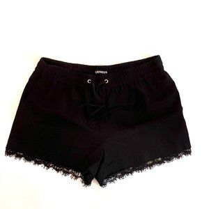 Express Black Lace Trim Shorts
